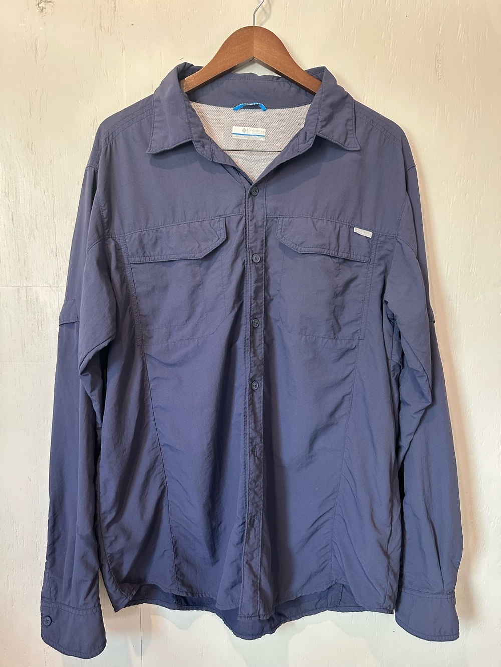 Columbia PFG Omni-Shade Men’s Large Blue Long Sleeve Fishing Shirt